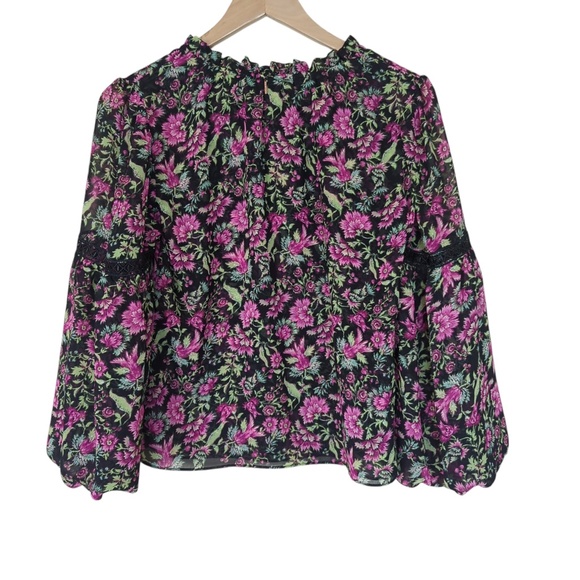 MISA Los Angeles Floral Flowy Flare Sleeve Blouse - Picture 7 of 13